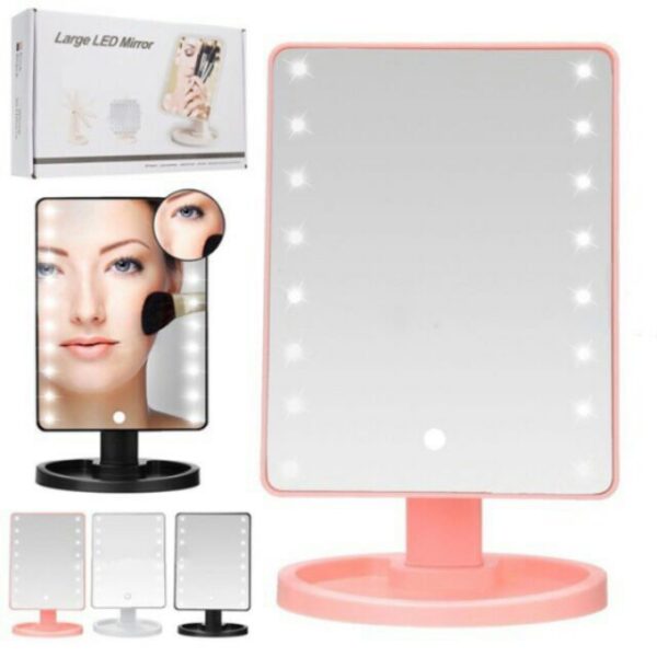 Make Up Vanity Illuminated Large LED Mirror with 16 LED Light - Image 2