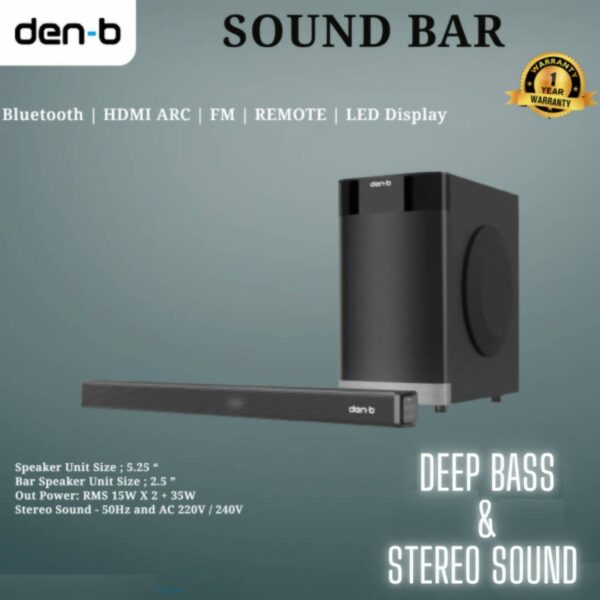 DEN-B Sound Bar and Speaker Sub-Woofer - Image 3