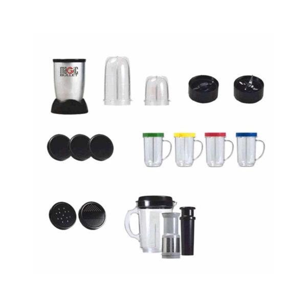 Features & Compatibility The Magic Bullet is an entirely new concept in labour-saving devices. Unlike bulky blenders and unwieldy food processors that most of us only pull out of storage for specific recipes and special occasions, MagicBullet is so handy, so versatile and easy to use that you’ll put it to work EVERY single day! Best of all, it saves you time because it does almost any job in the kitchen in 10 seconds or less! The secret to the MagicBullet’s time-saving efficiency is the specially designed blade and unique bullet-shaped design that automatically circulates food back into the Cyclonic Cutting Zone® region with so much force and speed that it can do virtually any job fast and efficiently. Blade: Stainless steel Hi-speed blender Pulse function for coarse chopping Tap function for sticky food Shake function for thicker and denser food Replaces food processor, blender, coffee grinder, and more Includes microwave-safe and freezer-safe cups and mugs, plus dishwasher-safe partsParty Mugs