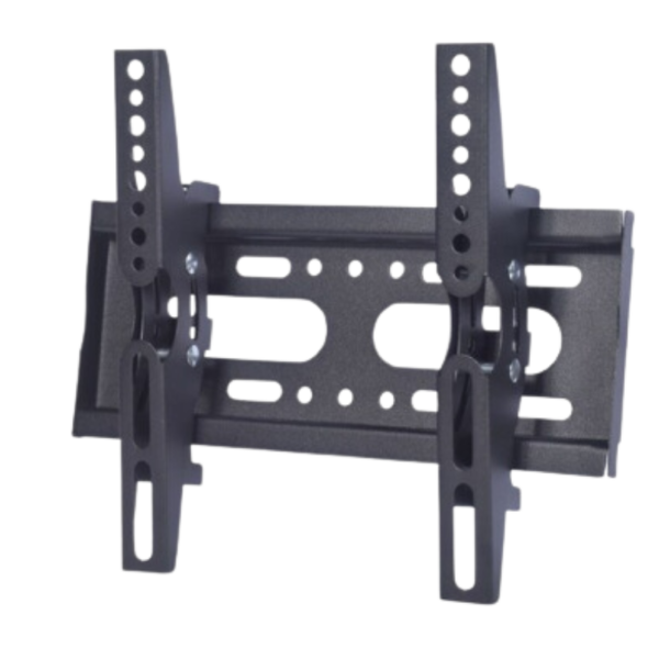 Flat Panel Tilt Mount - Model JY-D03 Securely mount your TV with the JY-D03 Flat Panel Tilt Mount, designed to fit most 14-43 inch flat panel TVs. This robust mount offers a tilt ability of +15 degrees and -5 degrees, allowing you to adjust your viewing angle for the perfect entertainment experience. Built to support up to 35kg, the JY-D03 is VESA compliant up to 200mm x 200mm, ensuring compatibility with a wide range of TV models. Crafted with a durable 1.5mm thickness and sleek design, the mount keeps your TV just 65mm from the wall, providing a low-profile look. Ideal for self-collection or delivery to your doorstep, this reliable mount is perfect for homes, offices, or commercial spaces. Specifications: Fits most 14"-43" flat panel TVs Tilt range: +15° / -5° VESA Compliance: Up to 200mm x 200mm Load Capacity: 35kg Dimensions: 260mm(L) x 200mm(W) x 65mm(D) TV Distance from Wall: 65mm