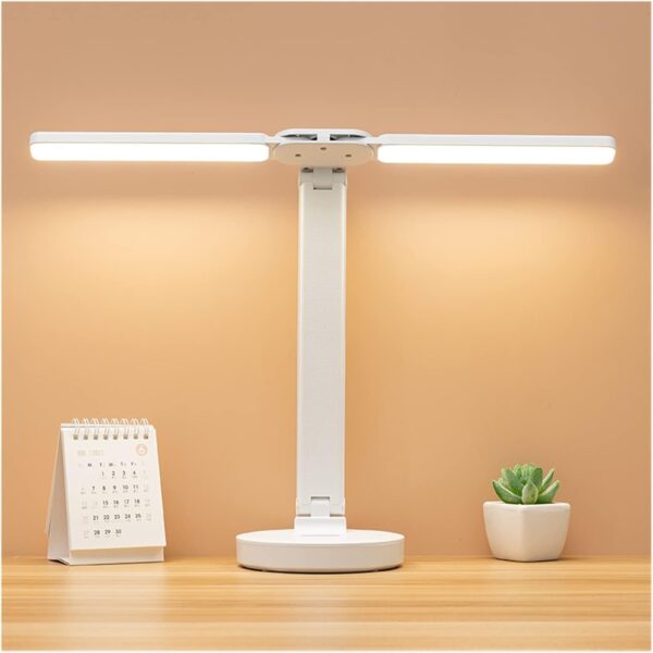 LED desk lamp, rechargeable desk lamp, adjustable brightness lamp, dimmable desk lamp, three-color lighting, warm light, natural light, white light, double-head desk light, flexible desk lamp, USB-powered lamp, eye-care desk lamp, flicker-free lighting, multi-angle LED lamp, foldable desk lamp, long-lasting desk lamp, portable desk lamp, study lamp Sri Lanka, office desk lamp, touch control lamp, reading light, energy-saving desk lamp, premium LED lamp, work-from-home lighting, ambient lighting, desk furniture, modern desk lamp, stylish lighting, home decor, task lighting, soft ambiance, contemporary furniture, lighting solution, workspace essentials