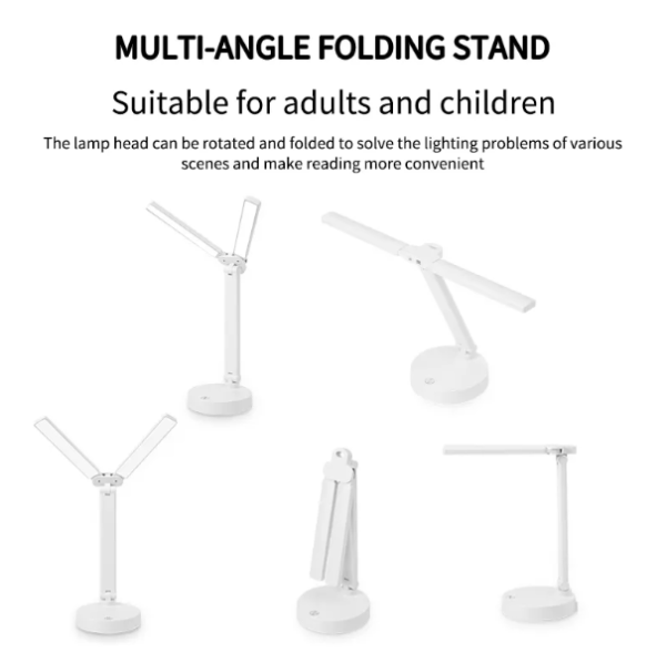 LED desk lamp, rechargeable desk lamp, adjustable brightness lamp, dimmable desk lamp, three-color lighting, warm light, natural light, white light, double-head desk light, flexible desk lamp, USB-powered lamp, eye-care desk lamp, flicker-free lighting, multi-angle LED lamp, foldable desk lamp, long-lasting desk lamp, portable desk lamp, study lamp Sri Lanka, office desk lamp, touch control lamp, reading light, energy-saving desk lamp, premium LED lamp, work-from-home lighting, ambient lighting, desk furniture, modern desk lamp, stylish lighting, home decor, task lighting, soft ambiance, contemporary furniture, lighting solution, workspace essentials