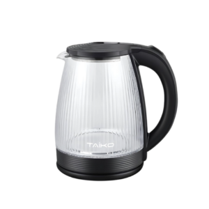 Taiko Electric Glass Kettle 1.8L CRYSTALPOT 1800 – High borosilicate glass body, durable and stain-resistant, automatic one-button starter, boil dry protection, 1-year warranty – Available in Sri Lanka at Trontronics.lk.