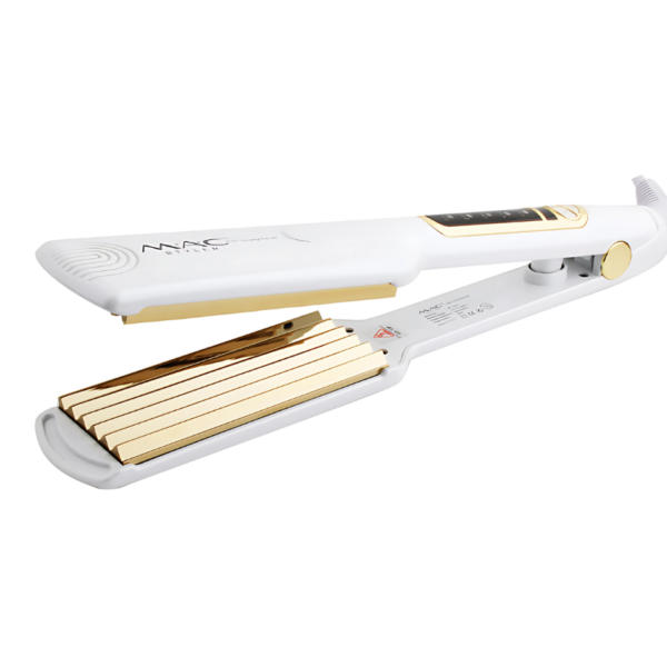 MAC Pro 230°C Crimper – Professional salon crimper with tourmaline-ceramic plates, rapid heat-up, LCD display, and auto shut-off. Perfect for sleek, long-lasting textured hair in Sri Lanka titanium